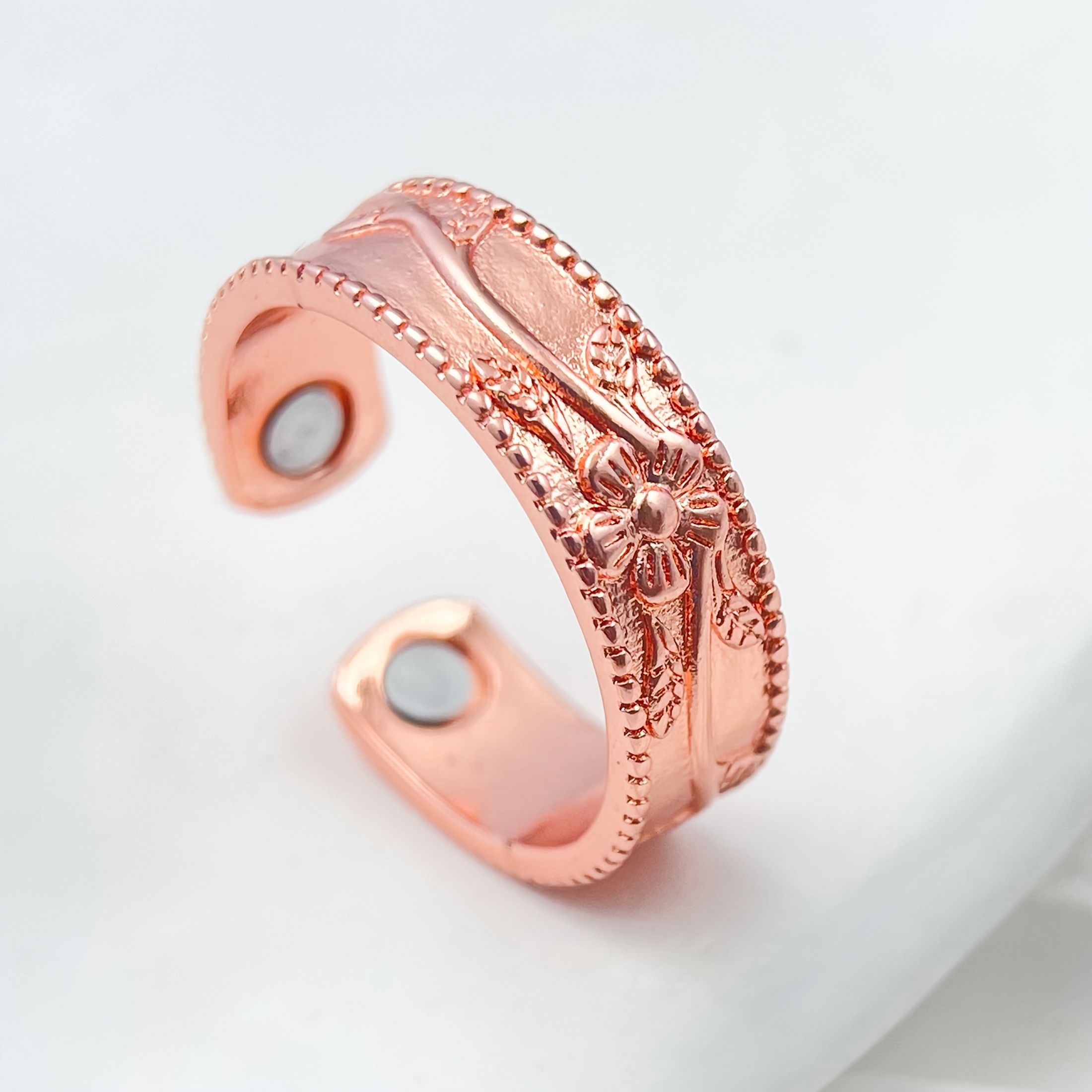 Adjustable Opening Ring Vintage Engraved Cildstone Unisex Couple Ring